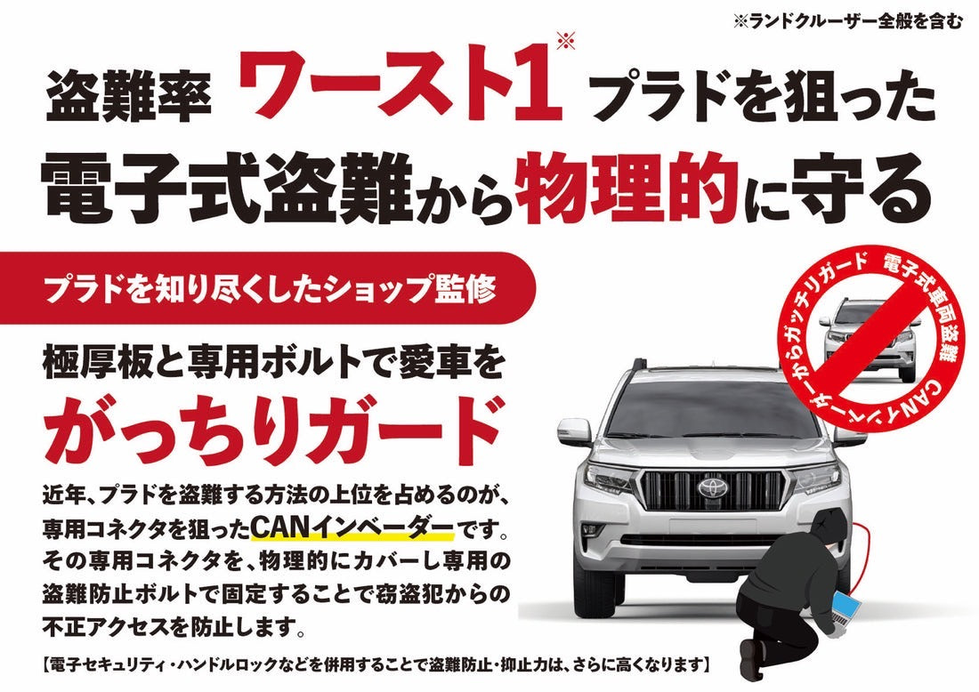 CANガード【CANインベーダー盗難対策商品】/ランドクルーザープラド150 